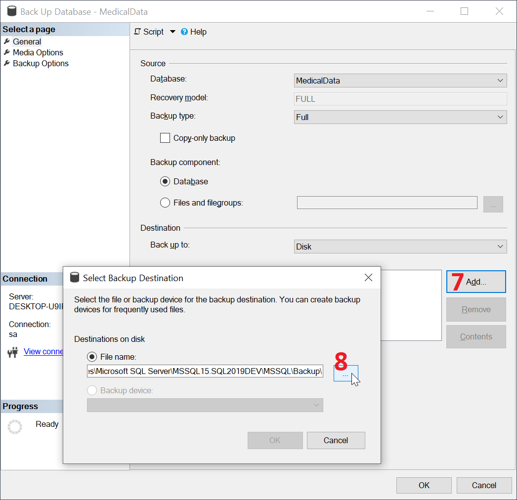 Creating a Binary Backup of a Database